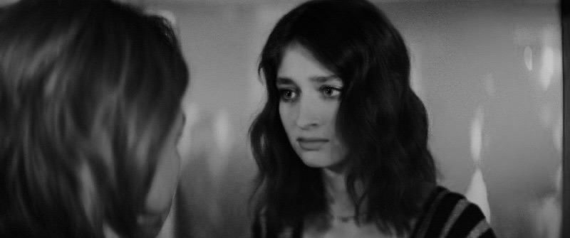 Film still from Transit Times, emotional dialogue scene